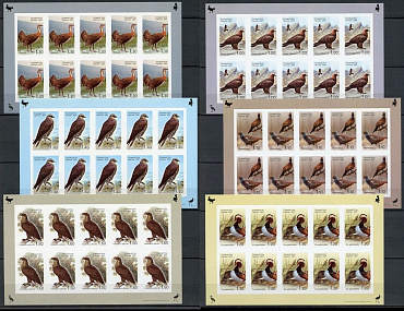 Таджикистан, 2007, Птицы, 6 листов без зубцов